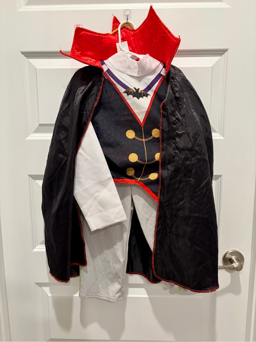 Kids Vampire Costume Cape Jacket with Red Collar - Unbranded
